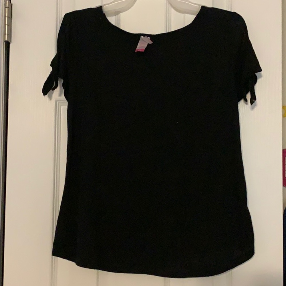 Black Shirt with Tied Sleeves